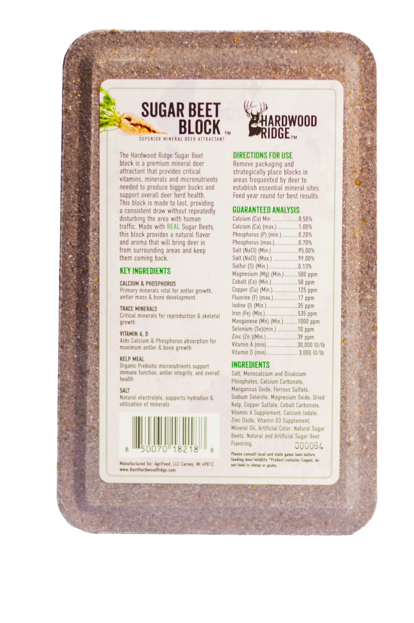 Hardwood Ridge 4 lb. Sugar Beet Deer Attractant Mineral Block (FREE SHIPPING)